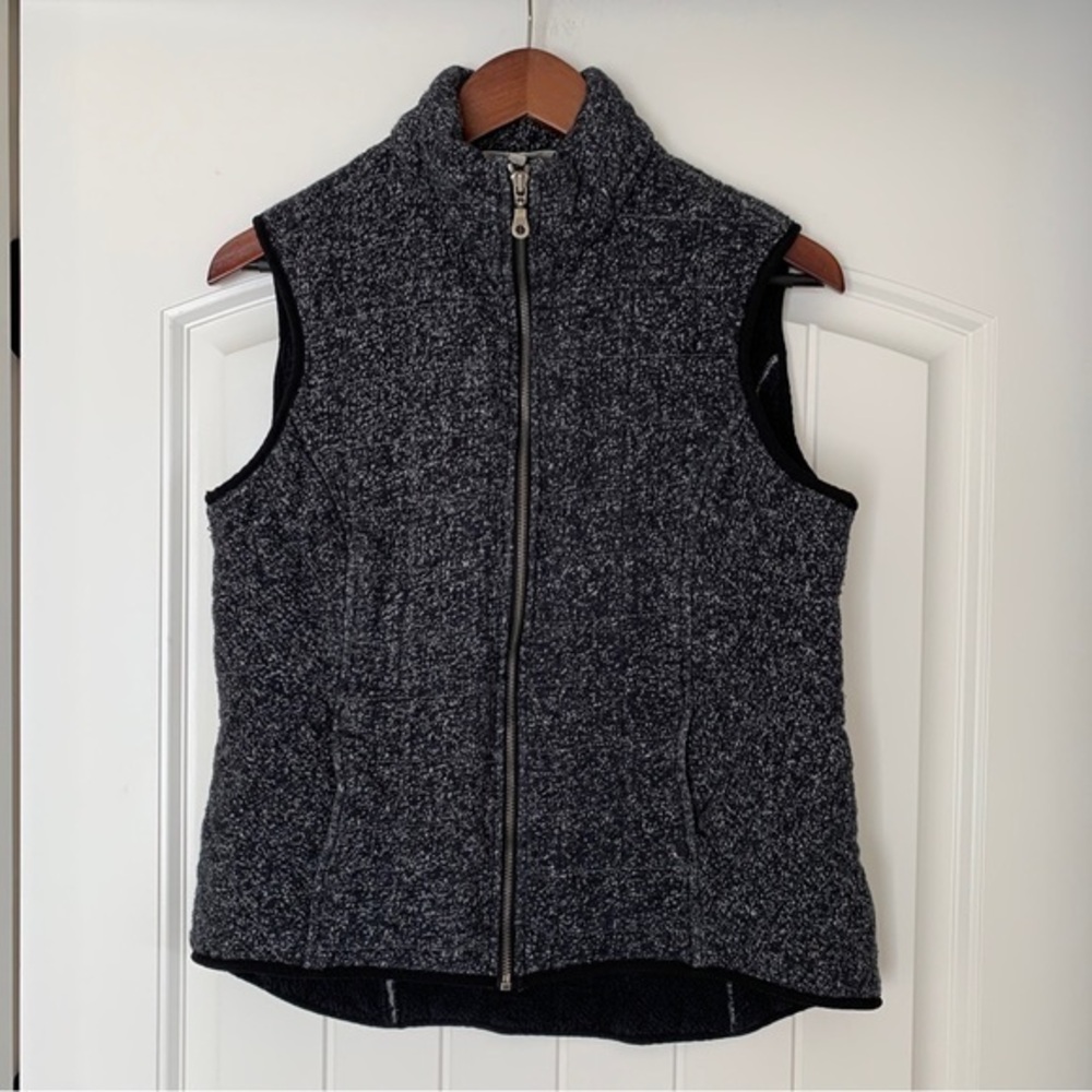 Anthropologie Pure + Good Black‎ Speck Quilted Puffer Vest Women Size Large USA